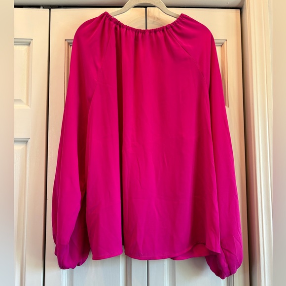 Eloquii pink top with neck ties, 20 - Picture 2 of 11